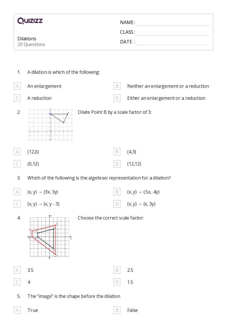 50+ Dilations worksheets for 8th Class on Quizizz | Free & Printable