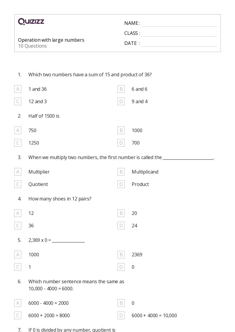 50+ Operations With Rational Numbers worksheets for 5th Class on Quizizz Free & Printable