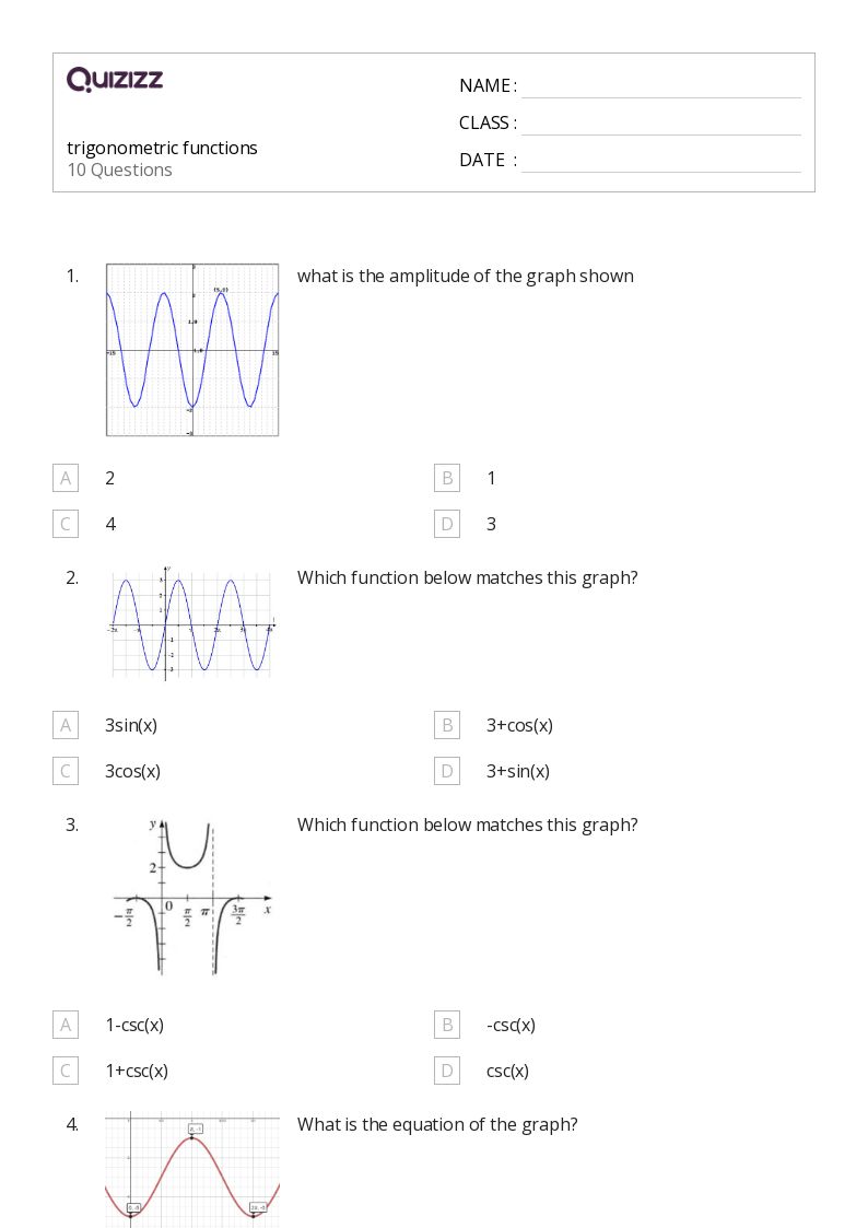 50+ Trigonometric Functions worksheets on Quizizz Free & Printable