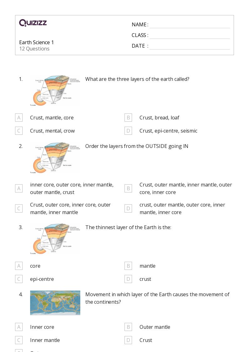 50+ Earth Science worksheets for 9th Year on Quizizz Free & Printable