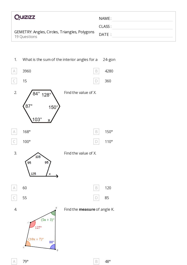 50+ regular and irregular polygons worksheets on Quizizz Free & Printable