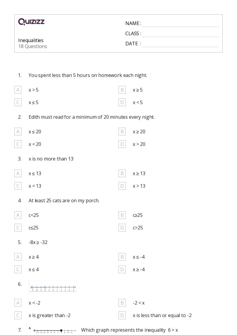 50+ Inequalities worksheets for 2nd Grade on Quizizz | Free & Printable