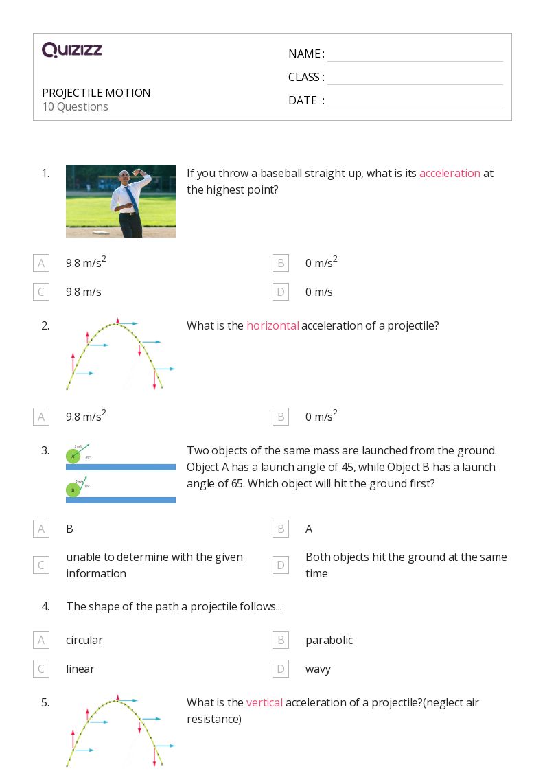 Projectile Motion Worksheets Amped Up Learning vrogue.co