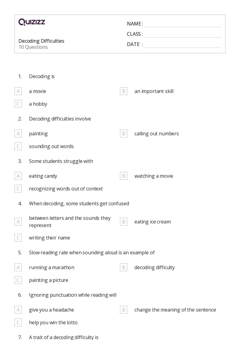 50+ Decoding Words worksheets for Kindergarten on Quizizz Free & Printable