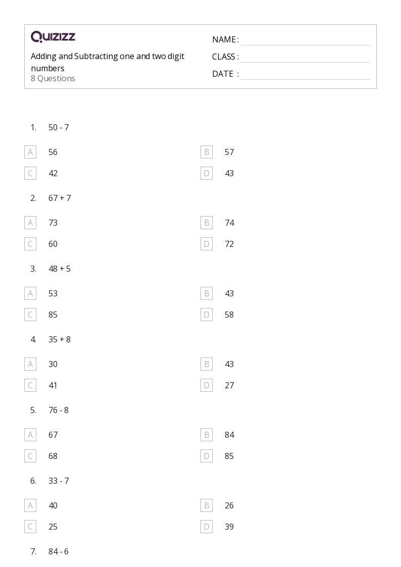 50+ TwoDigit Numbers worksheets for 1st Year on Quizizz Free & Printable