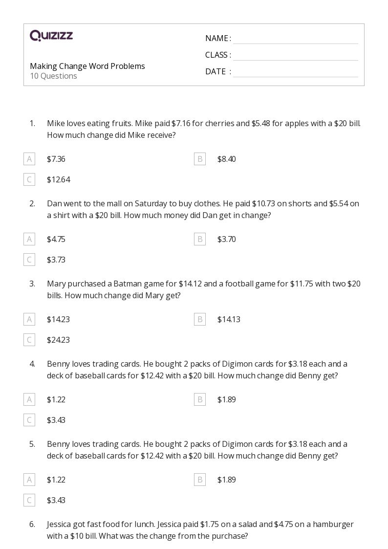 50+ Multi-Step Word Problems worksheets for 2nd Grade on Quizizz | Free