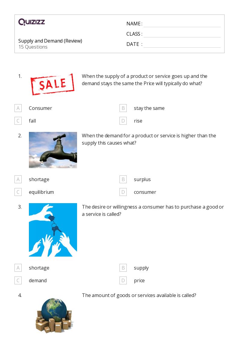 50+ supply and demand worksheets on Quizizz | Free & Printable