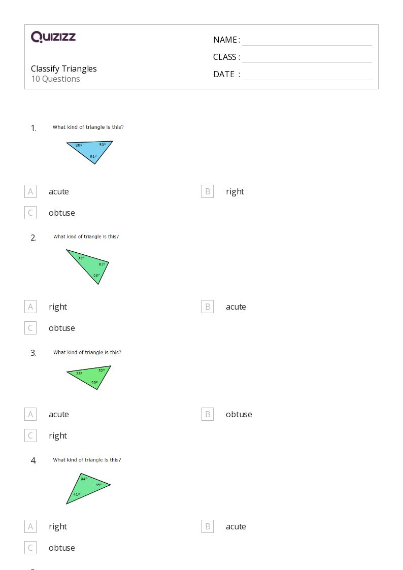 50+ Triangles worksheets for 7th Grade on Quizizz Free & Printable