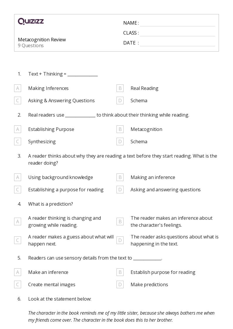 50+ Making Connections in Reading worksheets for 5th Class on Quizizz
