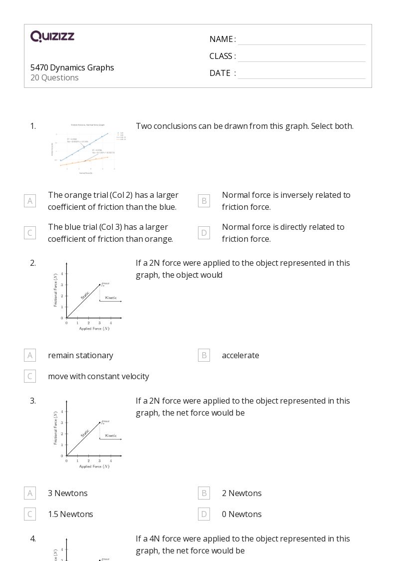 50+ newtons second law worksheets for 11th Grade on Quizizz Free & Printable