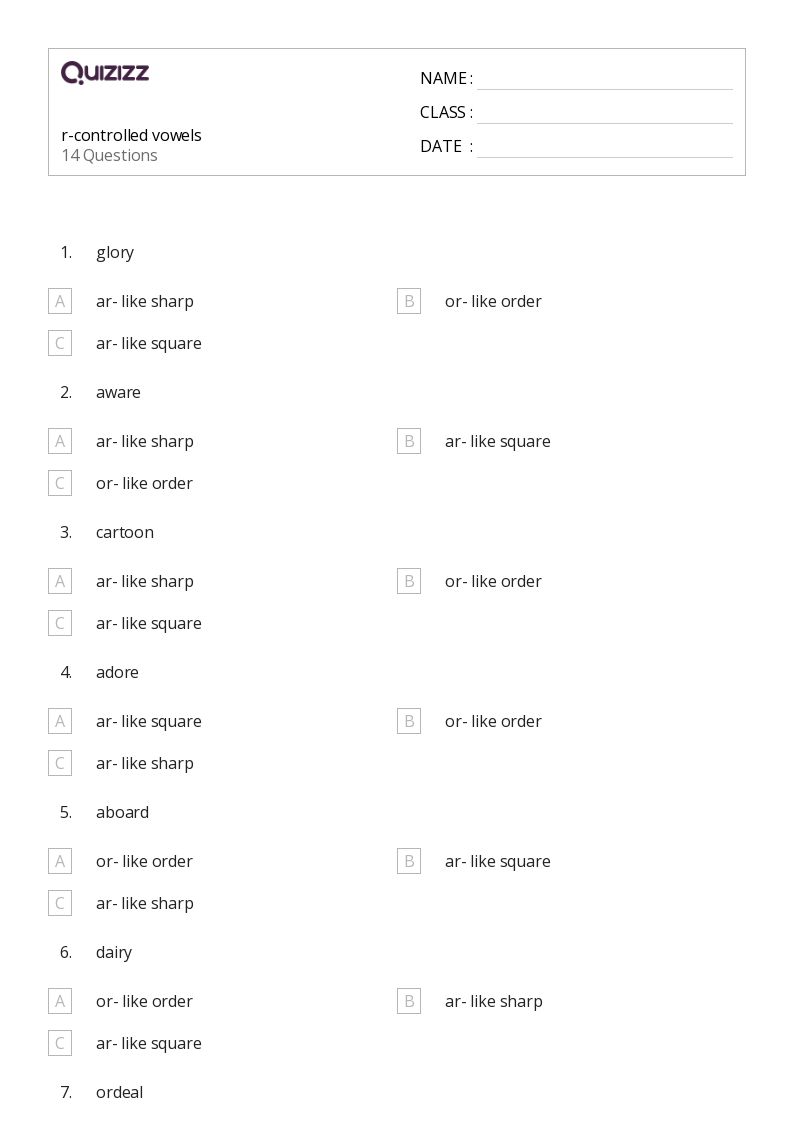 50+ Vowels worksheets for 4th Grade on Quizizz Free & Printable
