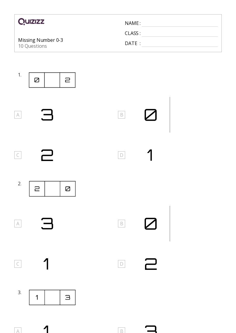 50+ Ordering Numbers 010 worksheets for Kindergarten on Quizizz Free & Printable