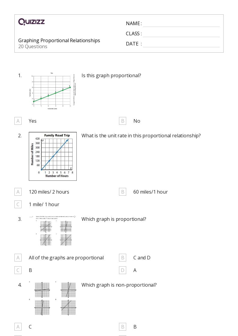 50+ Proportional Relationships worksheets for 7th Grade on Quizizz
