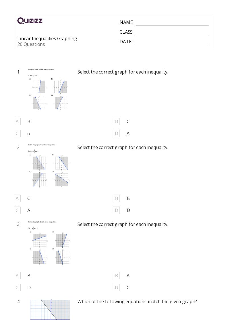50+ Inequalities worksheets for 8th Grade on Quizizz Free & Printable