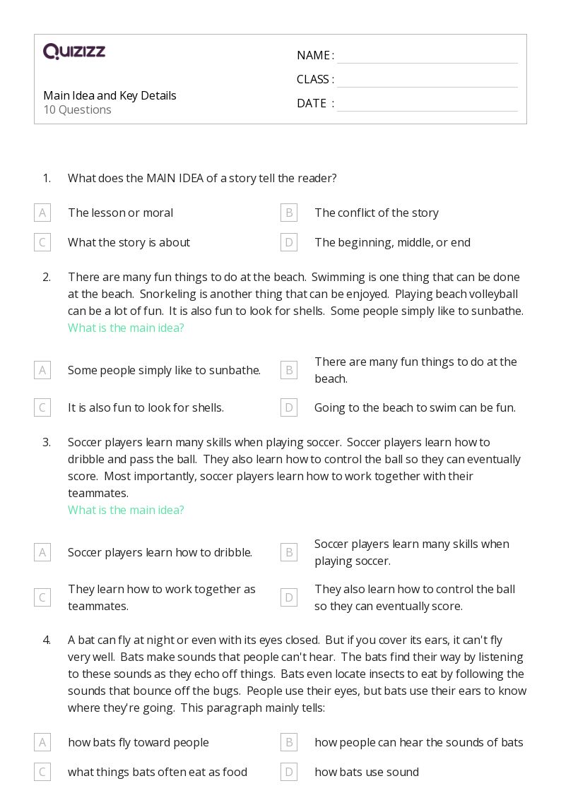 50+ Relevant Details worksheets for 2nd Class on Quizizz Free & Printable