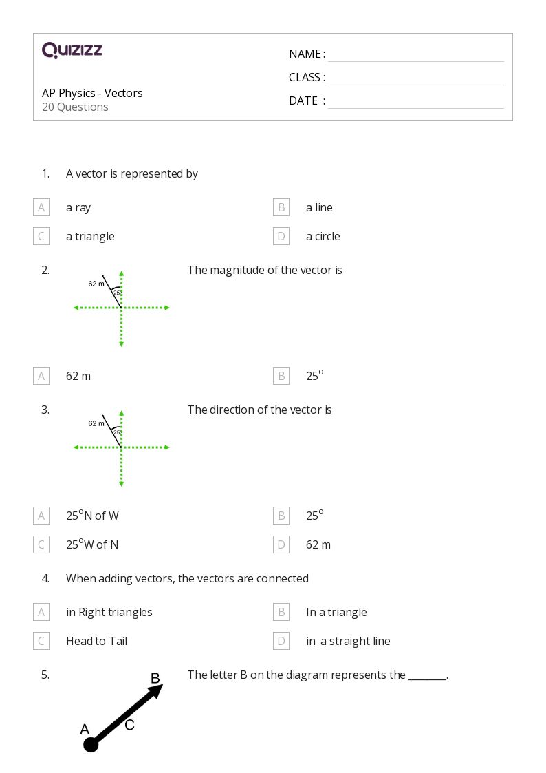 50+ vectors worksheets for 9th Grade on Quizizz Free & Printable