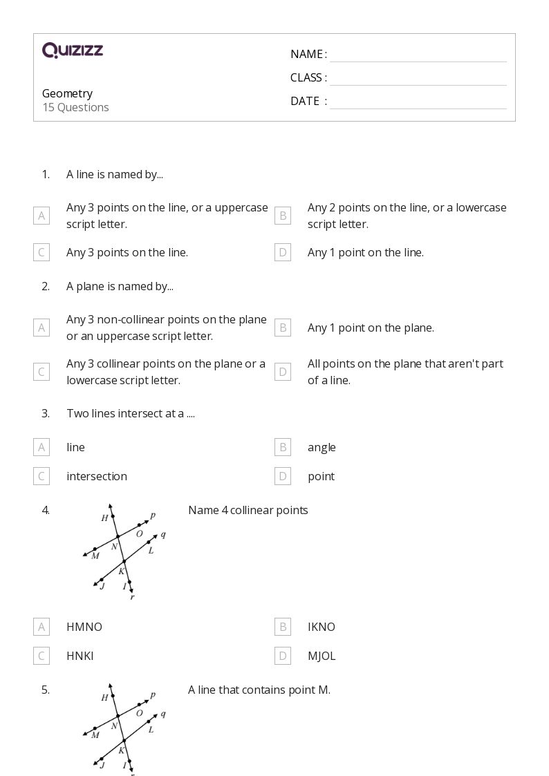 50+ Geometry worksheets for 7th Class on Quizizz Free & Printable