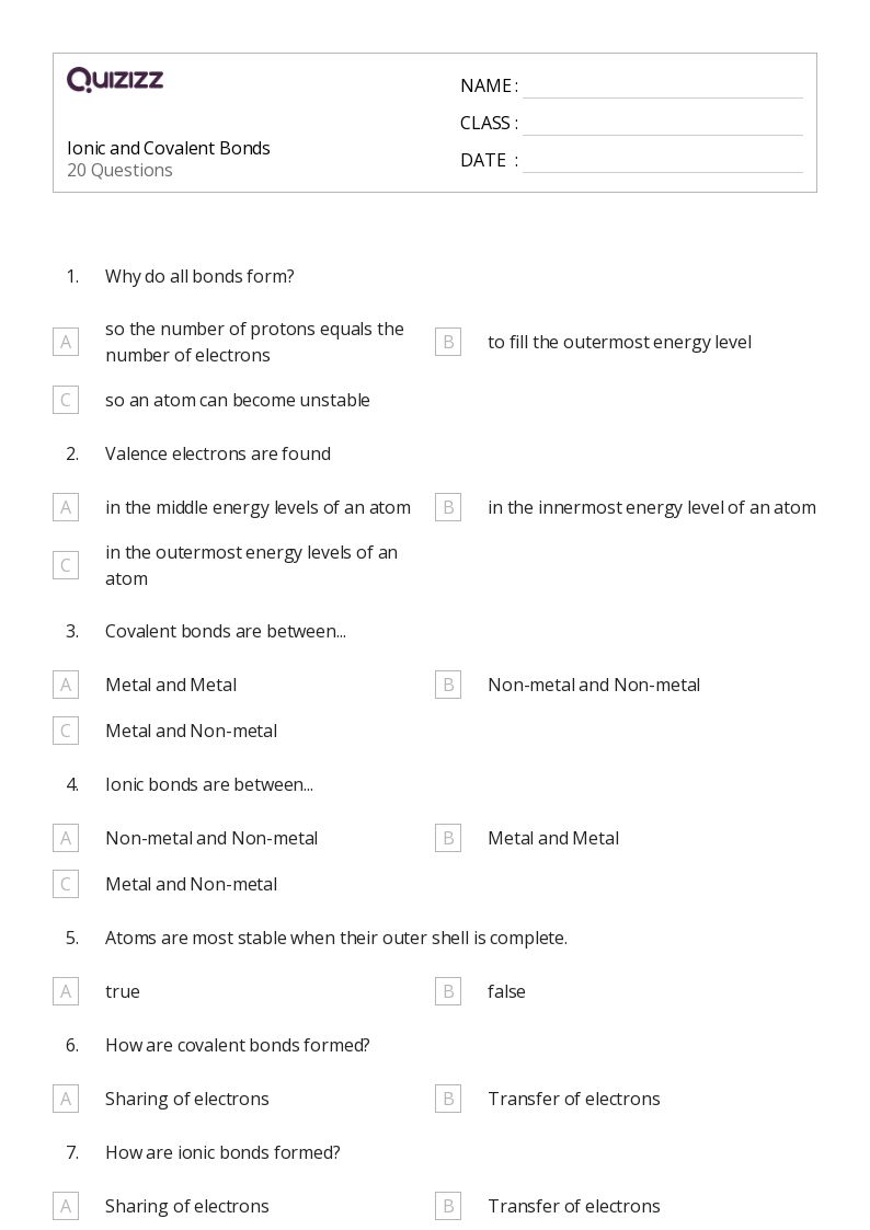 50+ electronic structure of atoms worksheets for 10th Grade on Quizizz Free & Printable