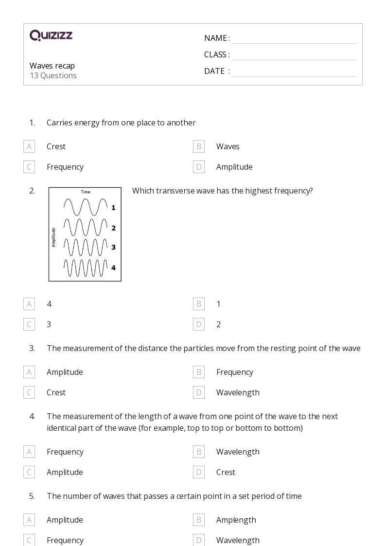 Printable doppler effect Worksheets for Year 10 Quizizz