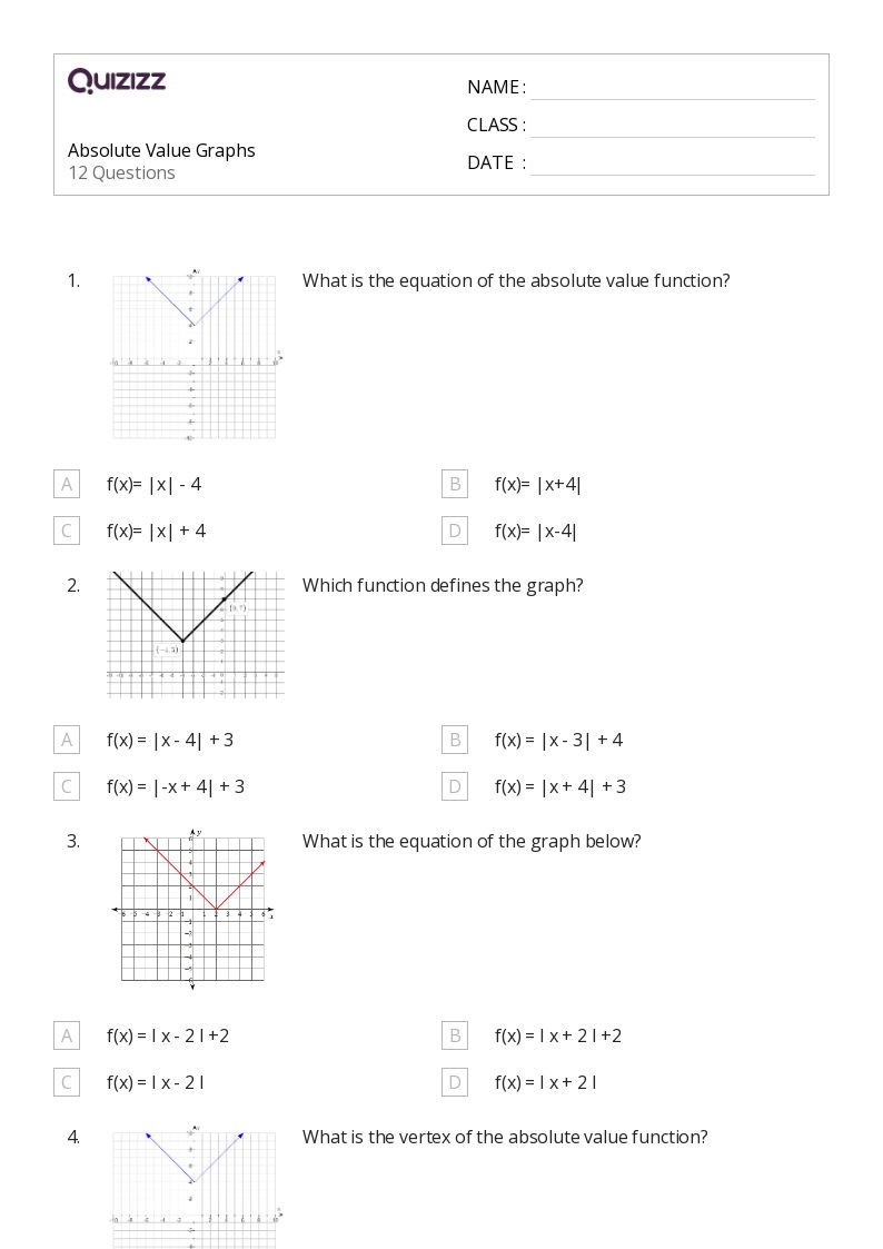 50+ absolute value worksheets for 10th Year on Quizizz Free & Printable