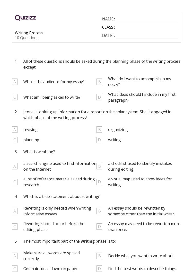 50+ Revising Writing worksheets for 3rd Grade on Quizizz Free & Printable
