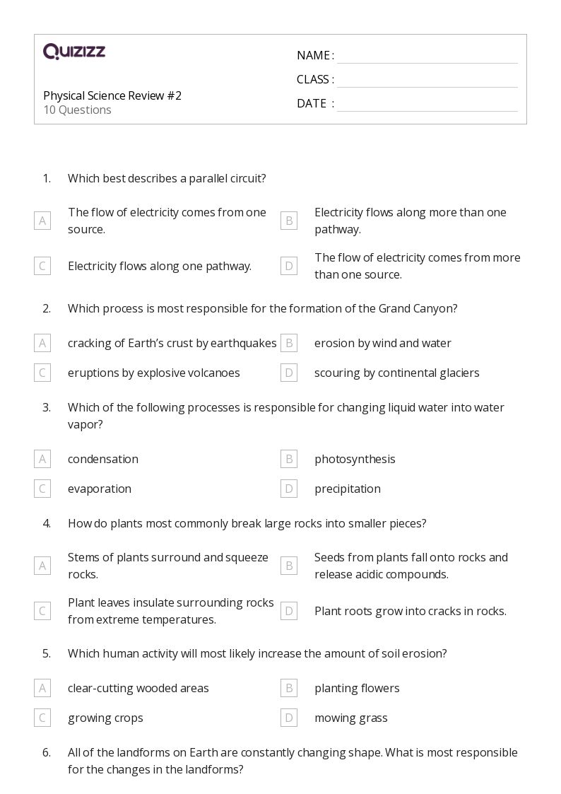 50+ Science worksheets for 5th Grade on Quizizz Free & Printable