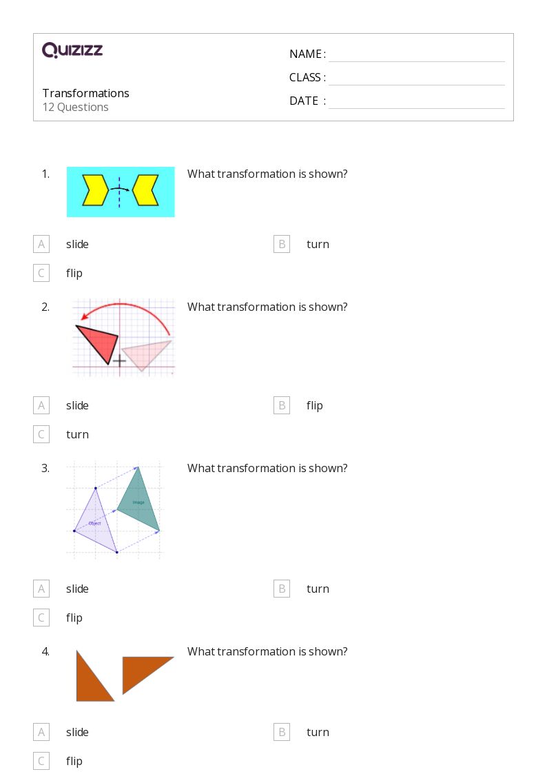 50+ Transformations worksheets for 2nd Year on Quizizz Free & Printable