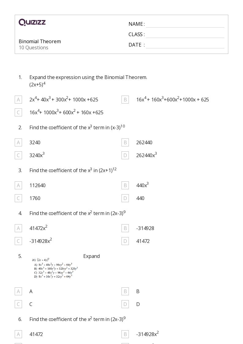 50+ algebra worksheets for 12th Grade on Quizizz Free & Printable