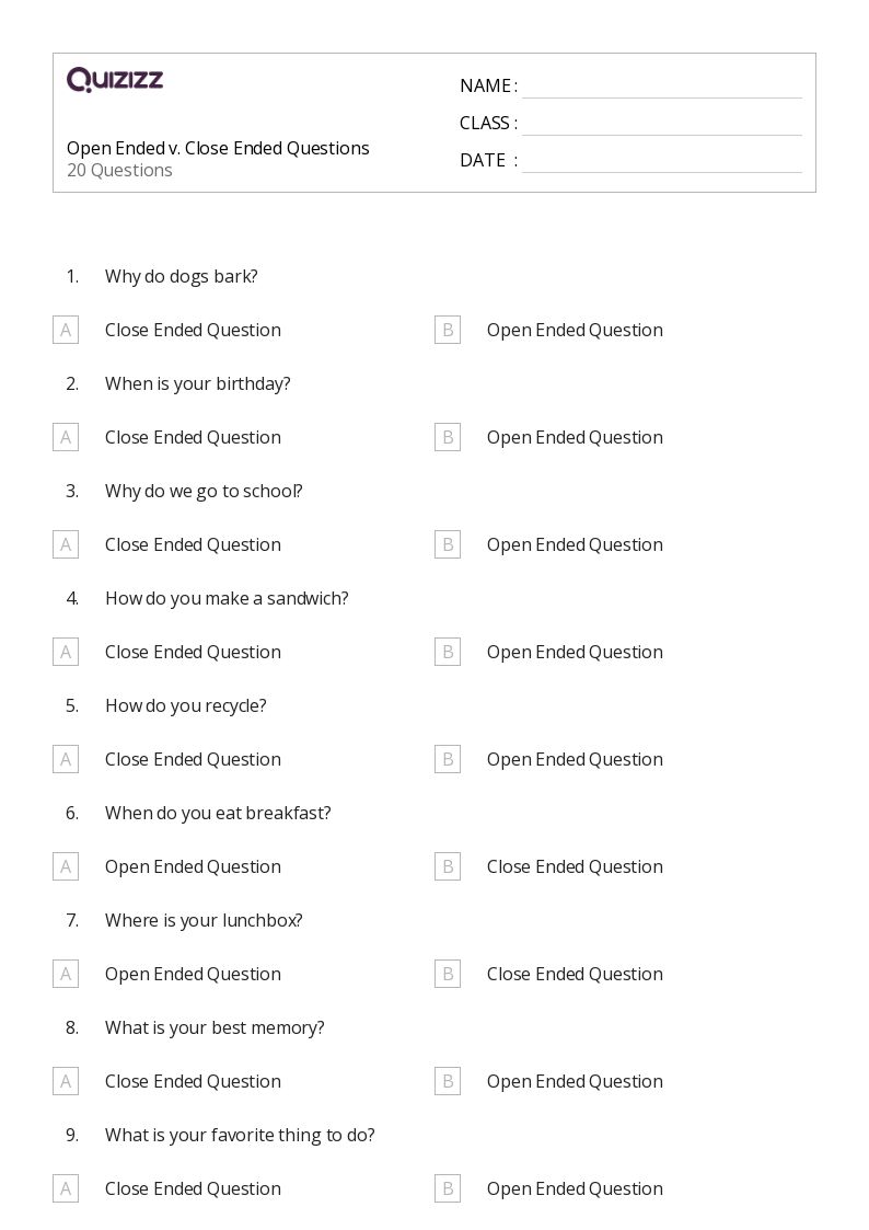 50+ Who What When Where Why Questions worksheets for 8th Grade on
