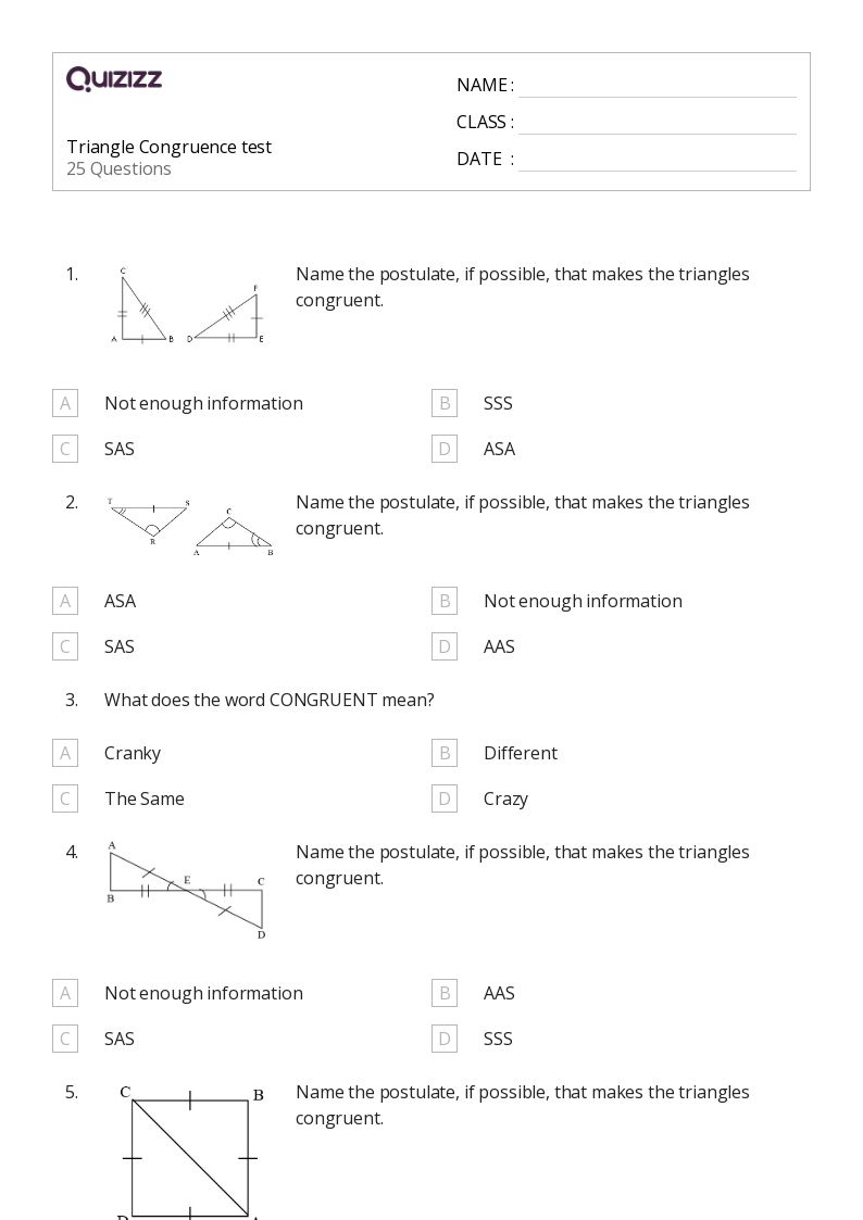 50+ congruency in isosceles and equilateral triangles worksheets for