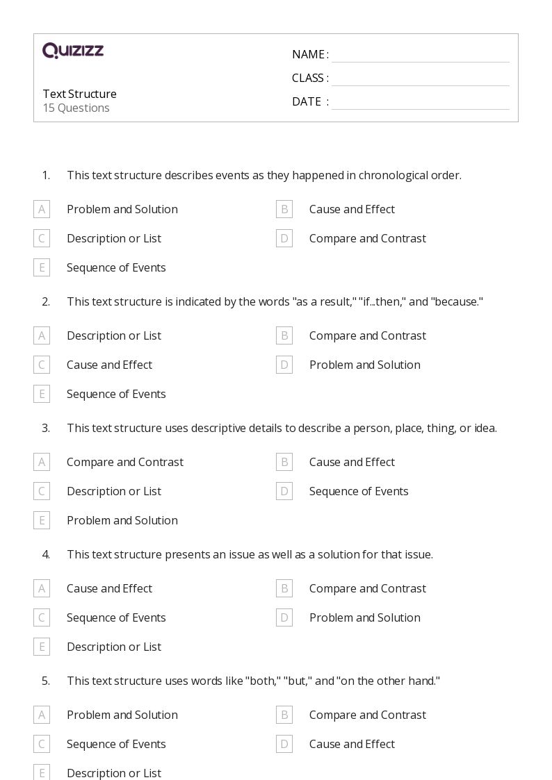 50+ Compare and Contrast worksheets for 9th Grade on Quizizz Free & Printable