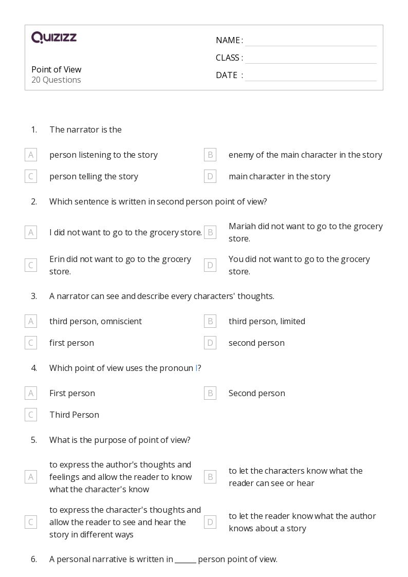 50+ Analyzing Point of View worksheets for 8th Grade on Quizizz Free & Printable