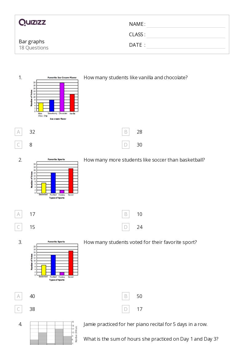 50+ Bar Graphs worksheets for 7th Grade on Quizizz Free & Printable