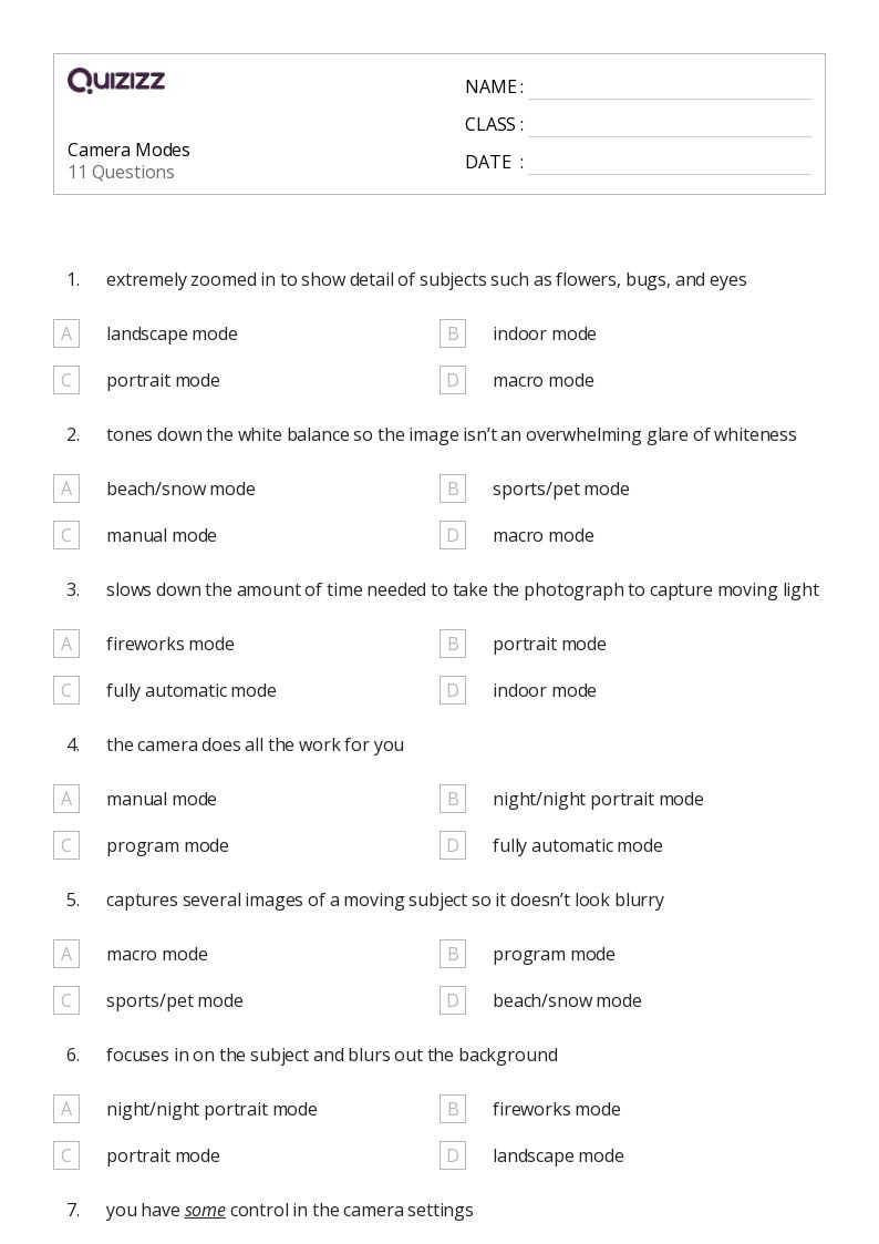 Printable mode Worksheets Quizizz