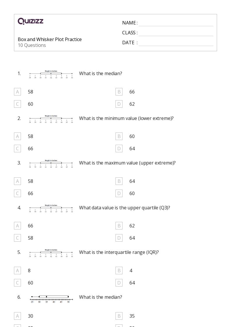 50+ Box Plots worksheets on Quizizz | Free & Printable