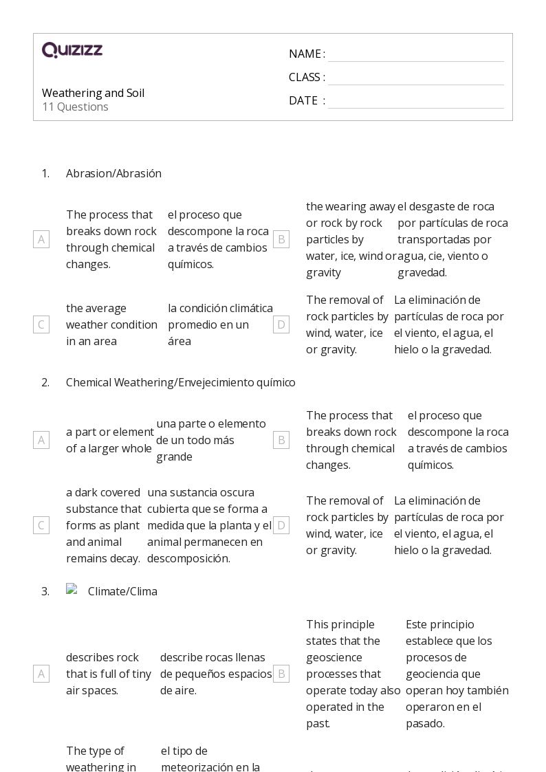 50+ soils worksheets for 7th Grade on Quizizz Free & Printable