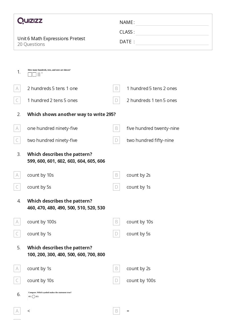50+ Expressions worksheets on Quizizz Free & Printable