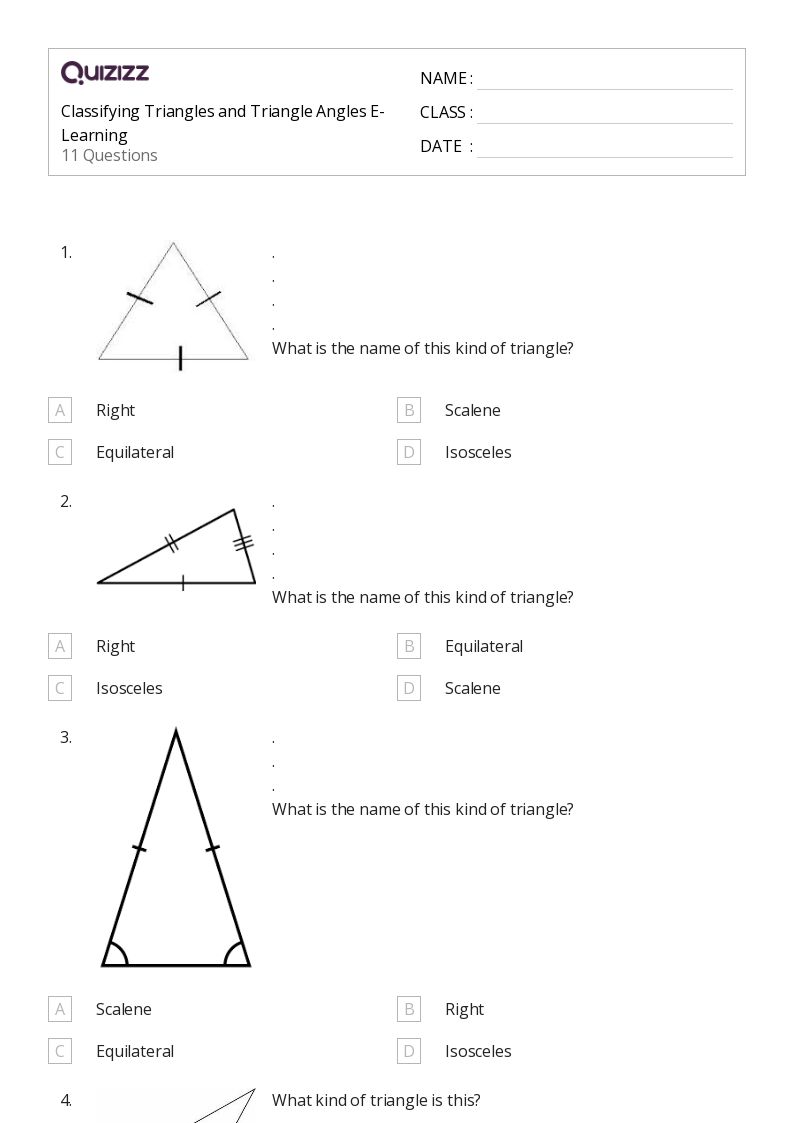 50+ Classifying Triangles worksheets for 7th Grade on Quizizz Free & Printable