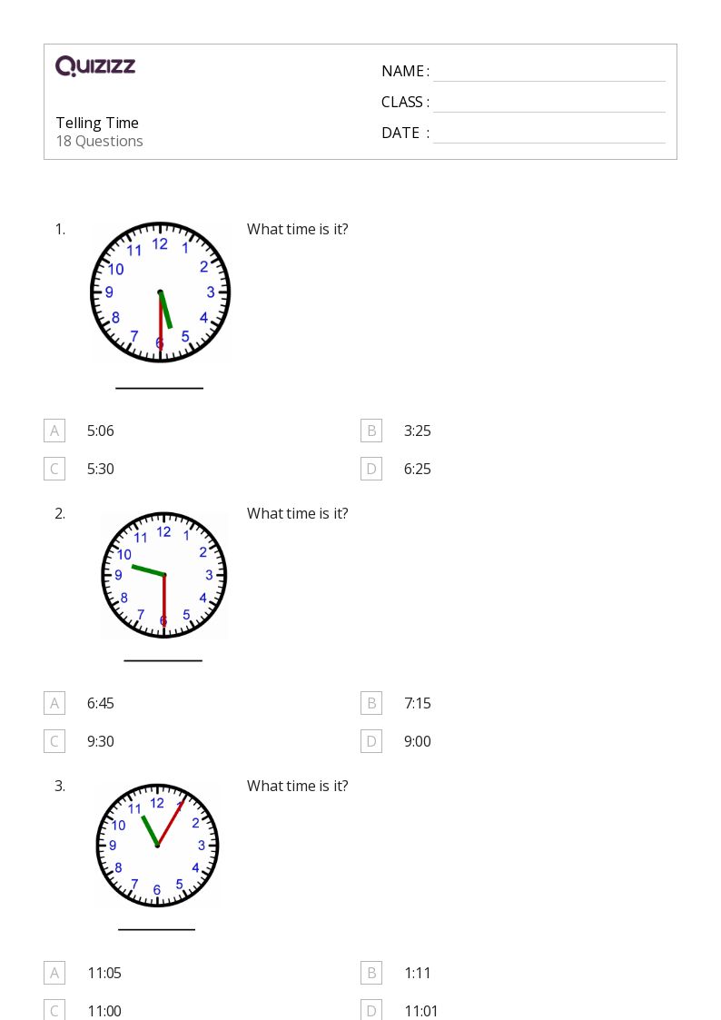 50+ Time worksheets for 2nd Class on Quizizz Free & Printable