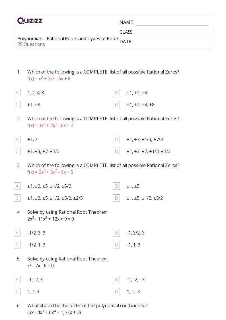 50+ binomial theorem worksheets on Quizizz Free & Printable