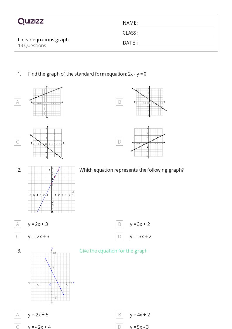 50+ Linear Equations worksheets for 7th Class on Quizizz | Free & Printable