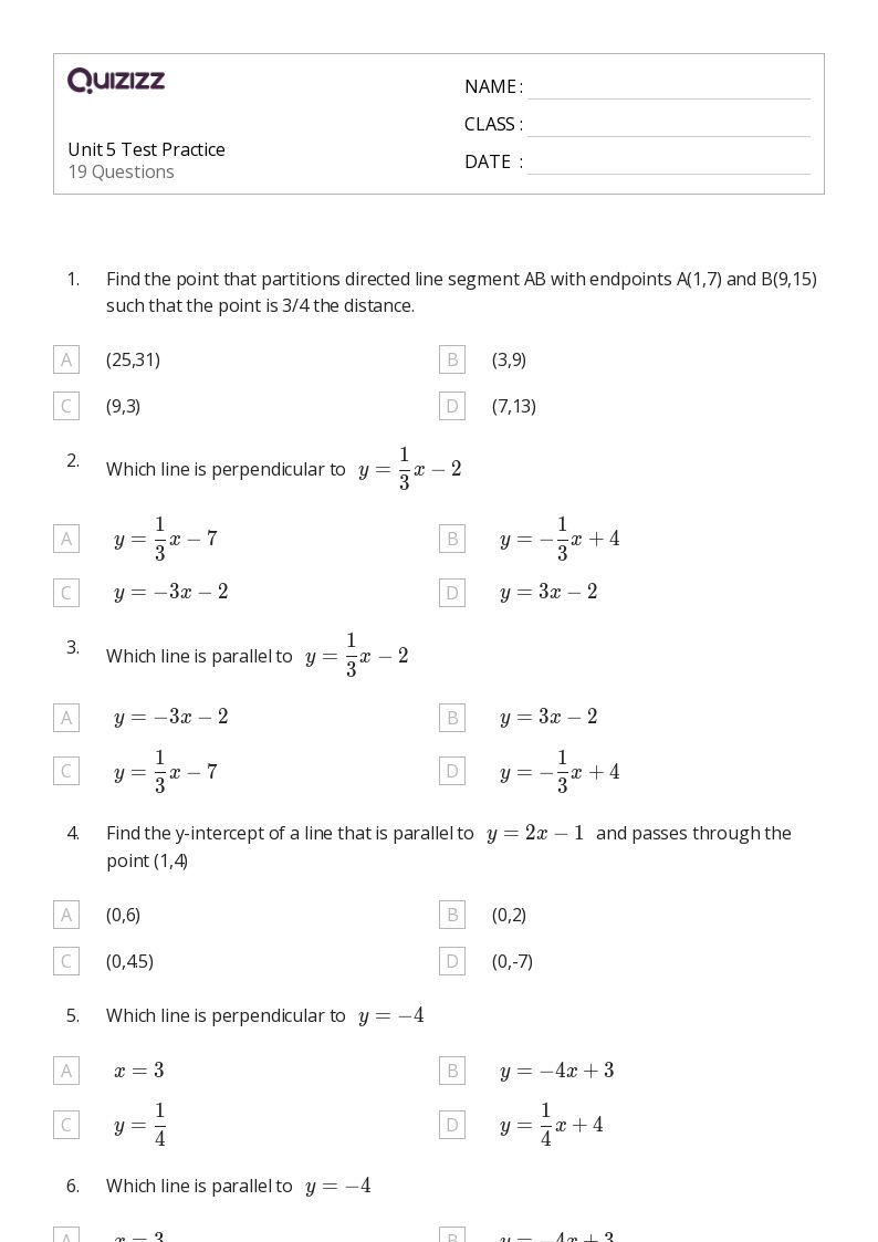 Printable midpoint formula Worksheets Quizizz
