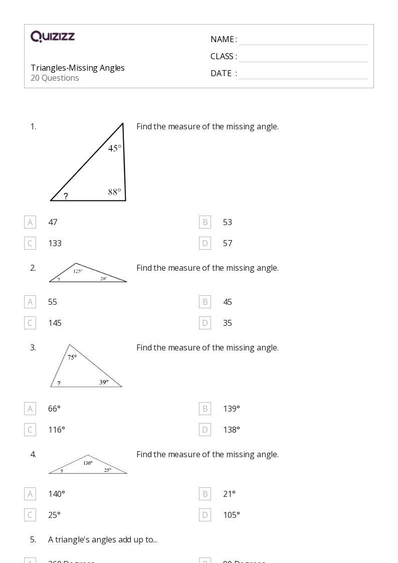 50+ Triangles worksheets for 7th Grade on Quizizz Free & Printable