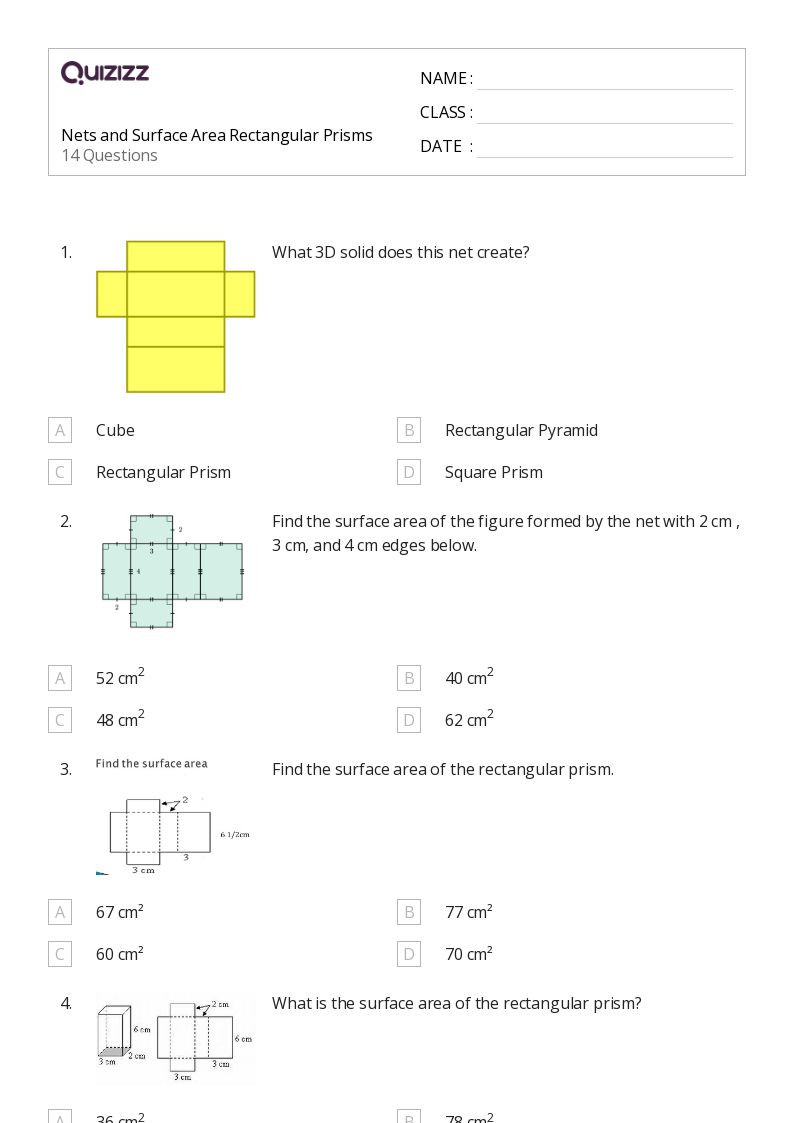 50+ Rectangular Prisms worksheets for 8th Grade on Quizizz Free & Printable