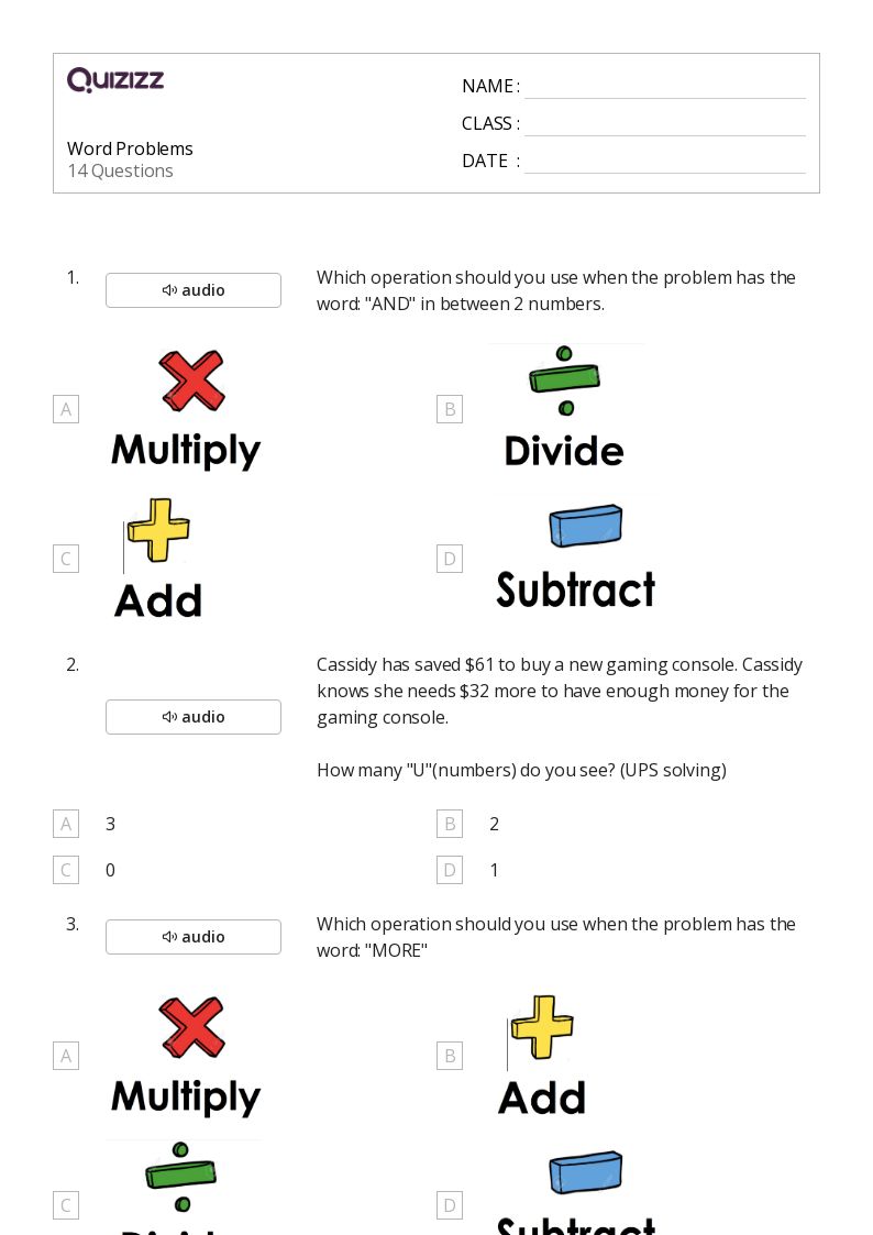 50+ Mixed Operation Word Problems worksheets for 3rd Grade on Quizizz