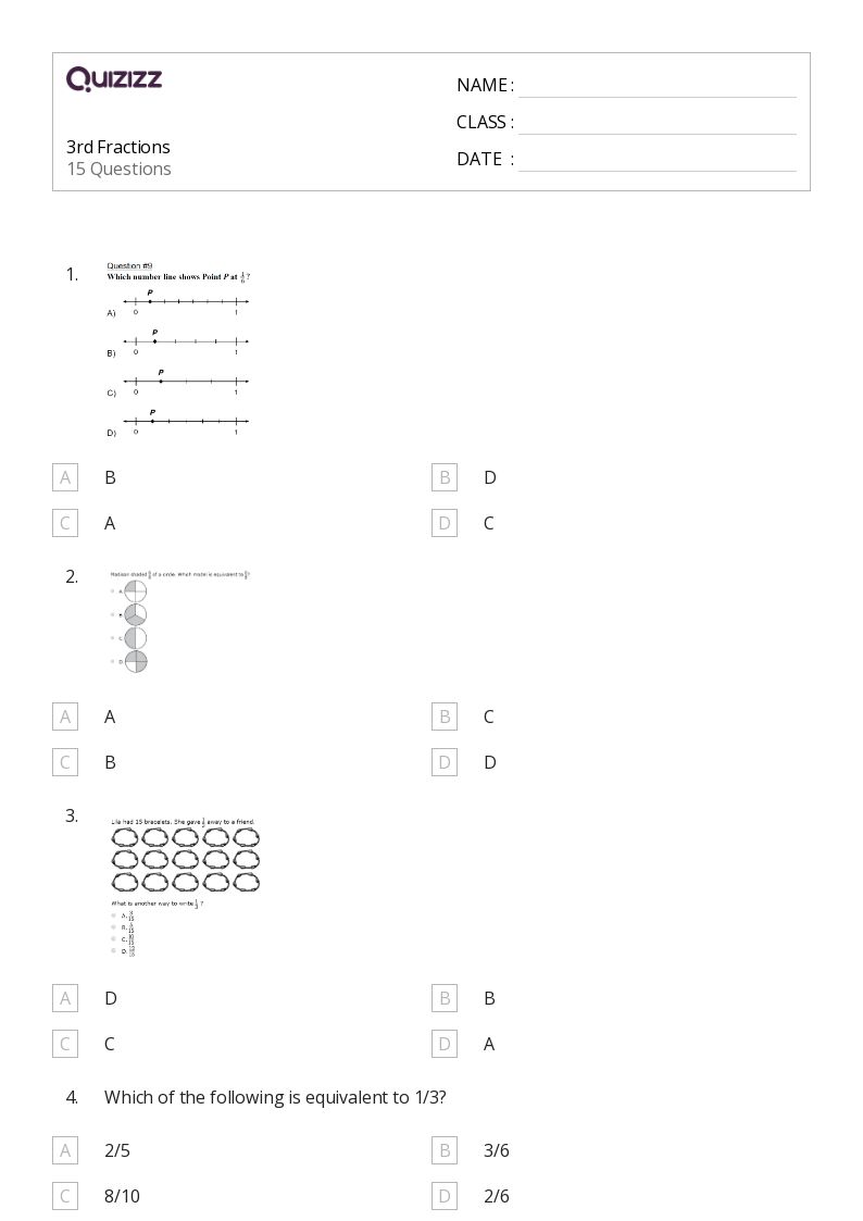 50+ Fraction Models worksheets for 2nd Grade on Quizizz Free & Printable
