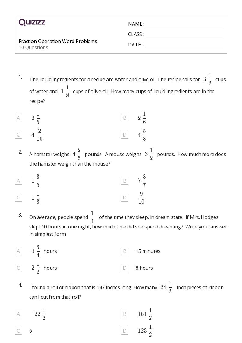 50+ Mixed Operation Word Problems worksheets for 6th Grade on Quizizz