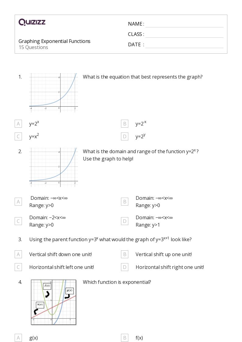 50+ derivatives of exponential functions worksheets for 10th Class on Quizizz Free & Printable