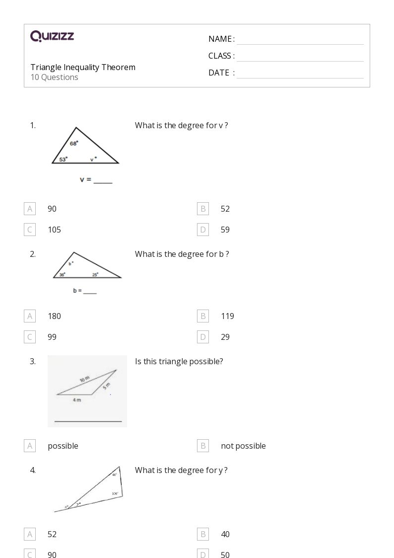 50+ Triangle Theorems worksheets for Grade 7 on Quizizz Free & Printable