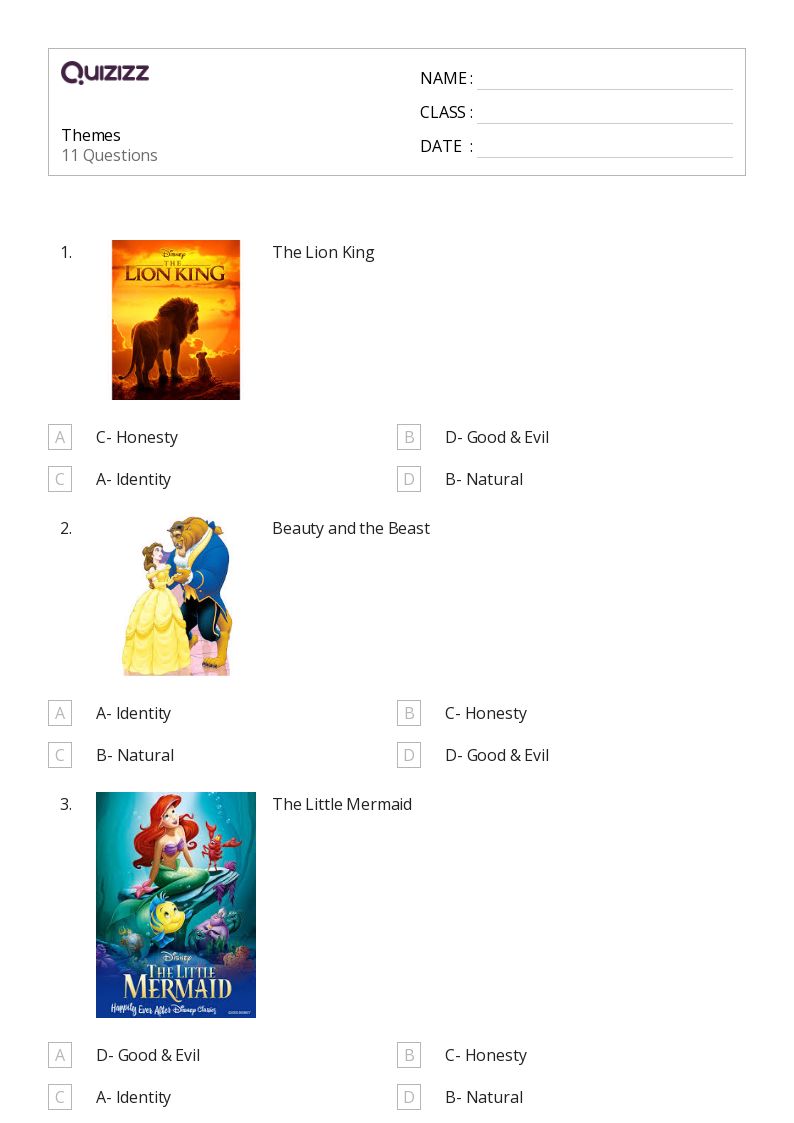 50+ Themes worksheets on Quizizz Free & Printable
